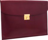 Valextra Burgundy Leather Portfolio.