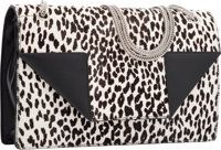 Saint Laurent Nero Black & Bianco White Leopard Ponyhair.Classic Medium Betty Bag. Excellent Condition. 11 Width.x 7...