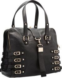 Jimmy Choo Black Leather Blythe Bag. Excellent Condition..14 Width x 11 Height x 7 Depth....