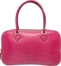 Hermes Extraordinary Collection 22cm White Diamond, Fuchsia Nilo.Lizard Plume Elan Bag with 18K White Gold Hardware. Excel...