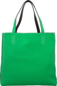 Hermes Bamboo & Plomb Clemence Leather Double Sens GM.Reversible Tote Bag. R Square, 2014. Excellent to.Pristine Condi...