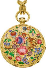 Moilliet Geneva Enamel & Gold Pendant Watch, circa 1860....
