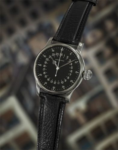 Longines Follow;Ref. 6630;A very rare and unusual oversized stainless steel aviator’s wristwatch with center seconds, and hack feature, made for Swissair.
