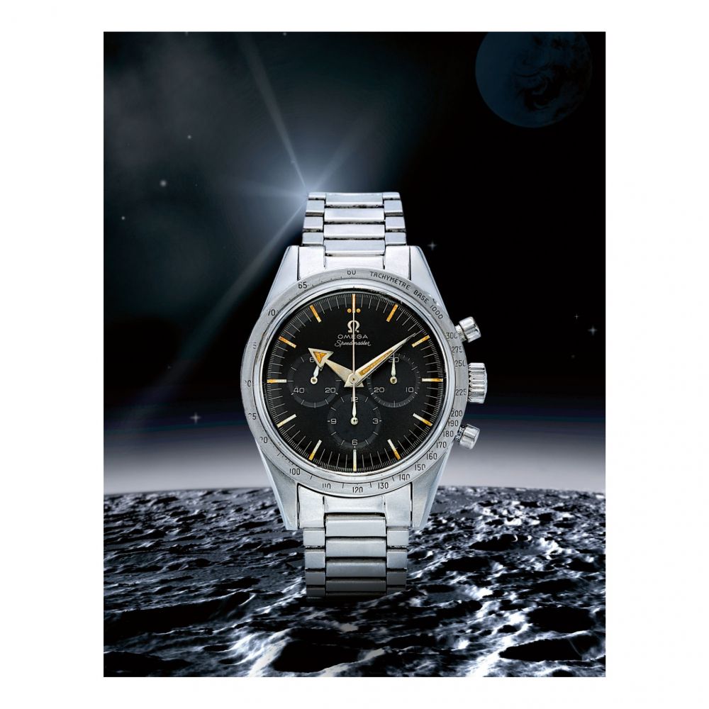 OMEGA | SPEEDMASTER REF 2915-1 'BROAD ARROW', A STAINLESS STEEL CHRONOGRAPH WRISTWATCH WITH BRACELET, MADE IN 1958