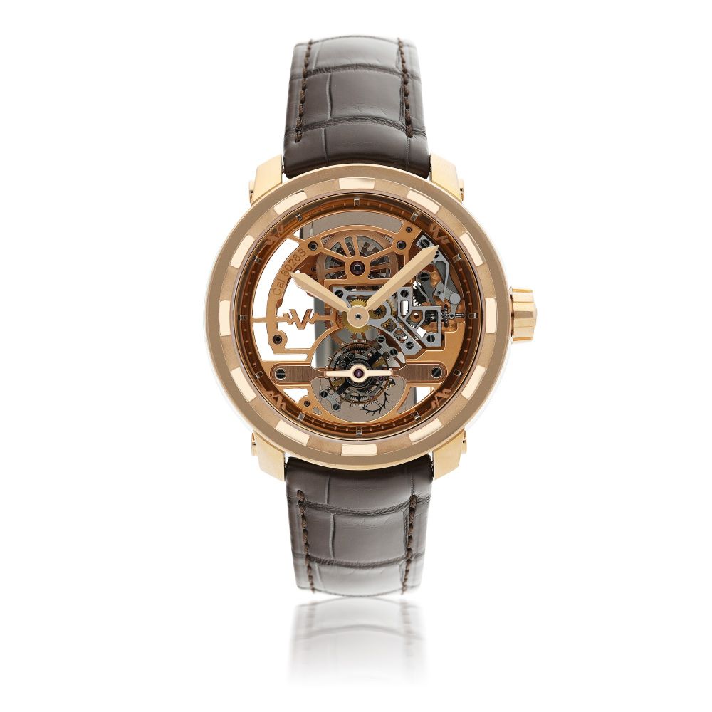 DEWITT | REFERENCE T8.TH.0008B TWENTY-8-EIGHT A LIMITED EDITION PINK GOLD SKELETONIZED TOURBILLON WRISTWATCH, CIRCA 2010