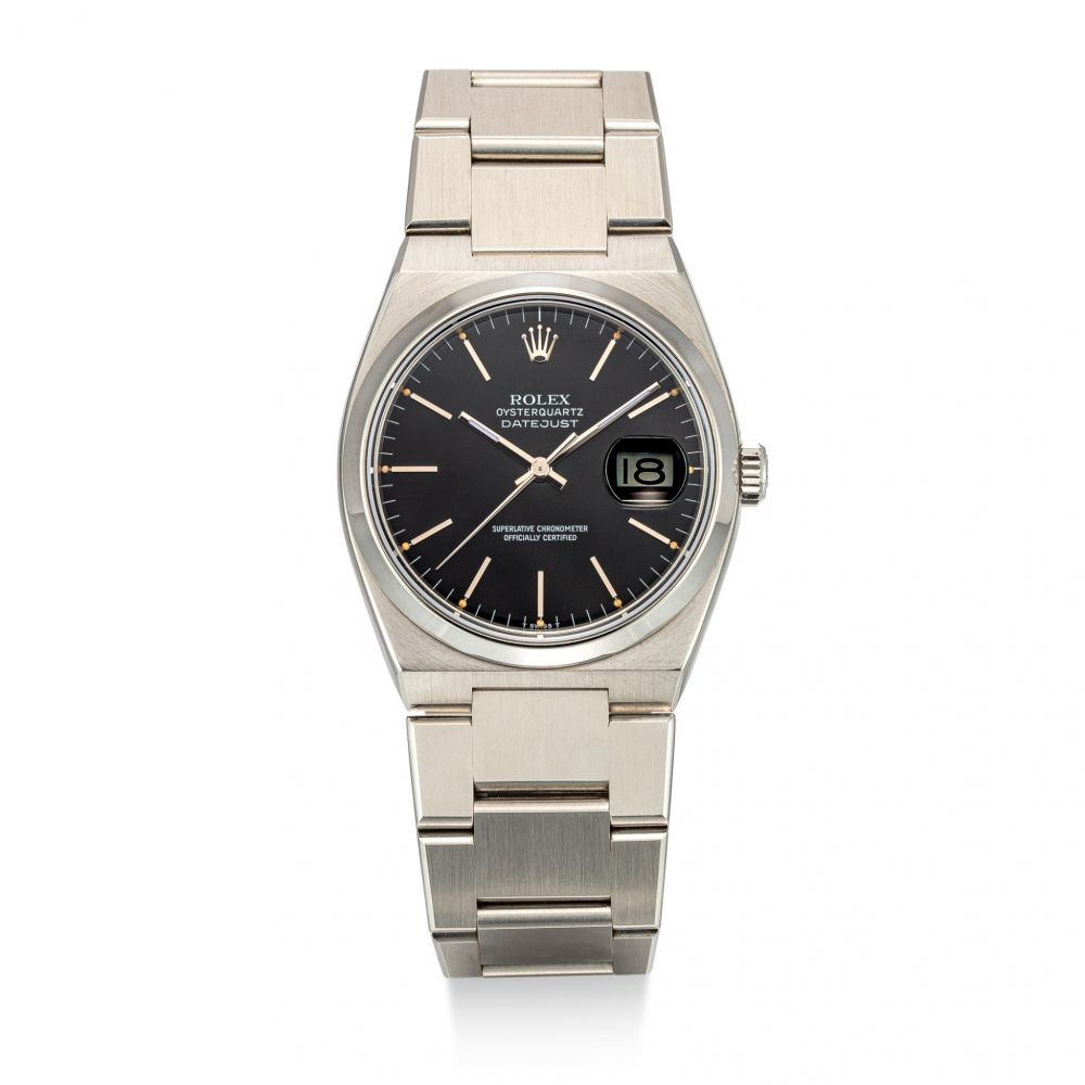 ROLEX | OYSTER QUARTZ DATEJUST, REFERENCE 17000, A STAINLESS STEEL BRACELET WATCH WITH DATE, CIRCA 1981