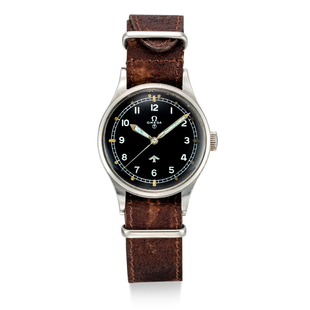 OMEGA | REFERENCE CK 2777 A STAINLESS STEEL WRISTWATCH, MADE FOR ROYAL AIR FORCE, CIRCA 1952