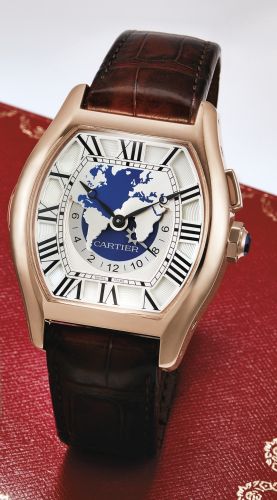 Cartier.A FINE PINK GOLD TONNEAU-FORM AUTOMATIC WORLD TIME WRISTWATCH WITH DAY/NIGHT INDICATION TORTUE XXL MULTIPLE TIME ZONES CIRCA 2010.A FINE PINK GOLD TONNEAU-FORM AUTOMATIC WORLD TIME WRISTWATCH WITH DAY/NIGHT INDICATION TORTUE XXL MULTIPLE TIME ZONE