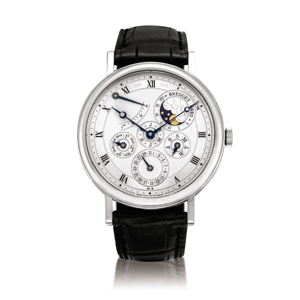 Breguet | Classique, Reference 5327, A brand new white gold perpetual calendar wristwatch with power reserve, moon phases and leap year indication, Circa 2013 | 寶璣 | Classique 型號5327 全新白金萬年曆腕錶，備動力儲備、月相及閏年顯示，約2005年製