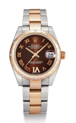 Rolex.A LADY'S STAINLESS STEEL, PINK GOLD AND DIAMOND-SET AUTOMATIC WRISTWATCH WITH DATE AND BRACELET REF 178341 CASE 168G49D6 DATEJUST CIRCA 2015.A LADY'S STAINLESS STEEL, PINK GOLD AND DIAMOND-SET AUTOMATIC WRISTWATCH WITH DATE AND BRACELET REF 178341 C
