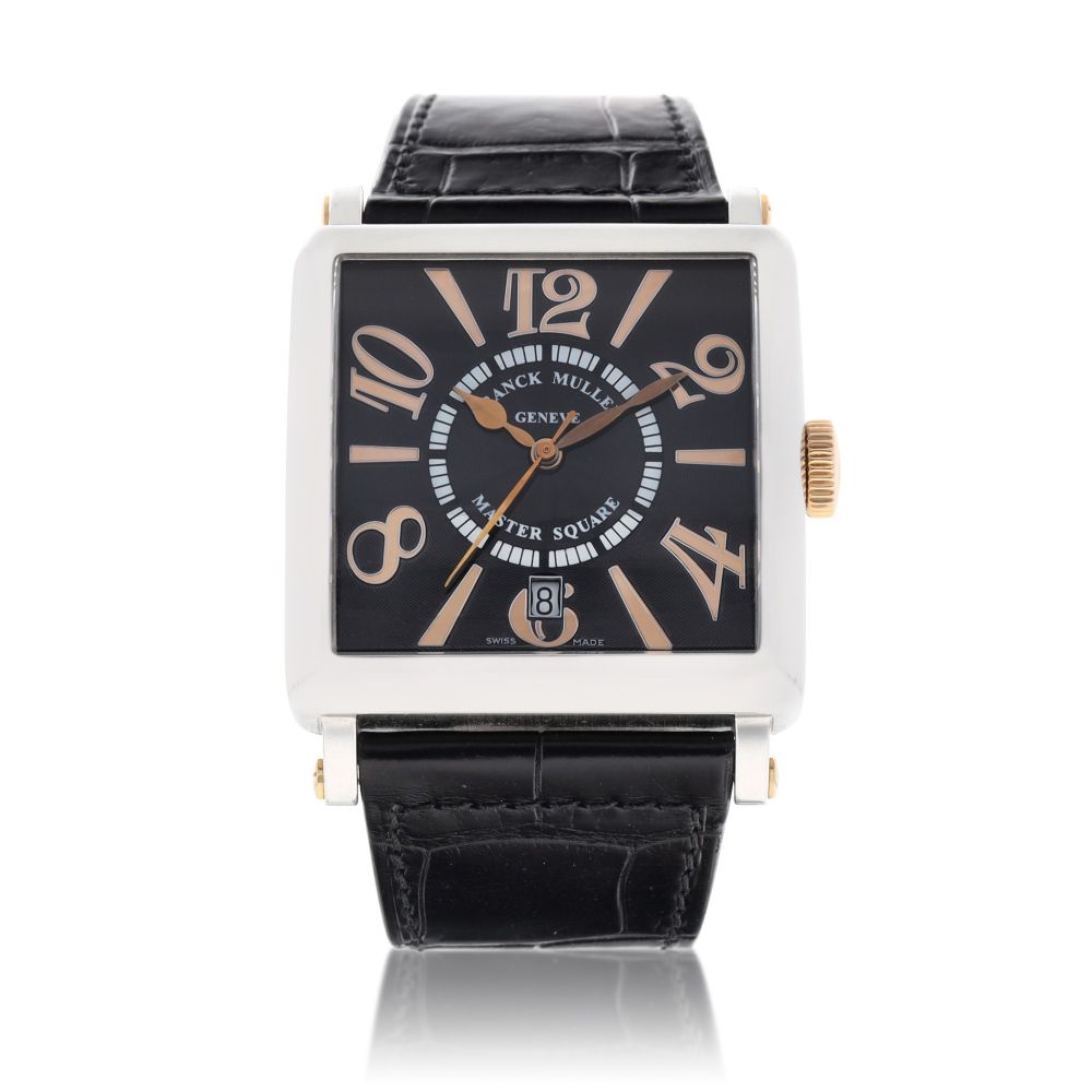 Franck Muller | Master Square Relief, Reference 6000 H SC DT, A limited edition yellow gold and stainless steel wristwatch with date, Circa 2000 | Master Square Relief 型號6000 H SC DT 限量版黃金及精鋼腕錶，備日期顯示，約2000年製