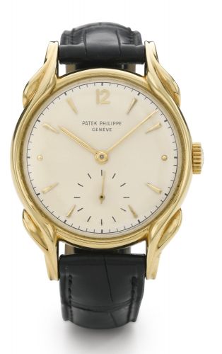 Patek Philippe A RARE YELLOW GOLD WRISTWATCH REF 2431 MVT 964034 CASE 655384 'FLAME LUGS' MADE IN 1949