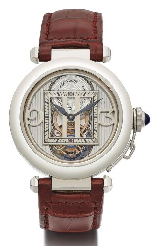 Cartier A LIMITED EDITION WHITE GOLD SEMI-SKELETONISED TOURBILLON WRISTWATCH REF 2542 NO 15/20 PASHA 2001 CIRCA 2001