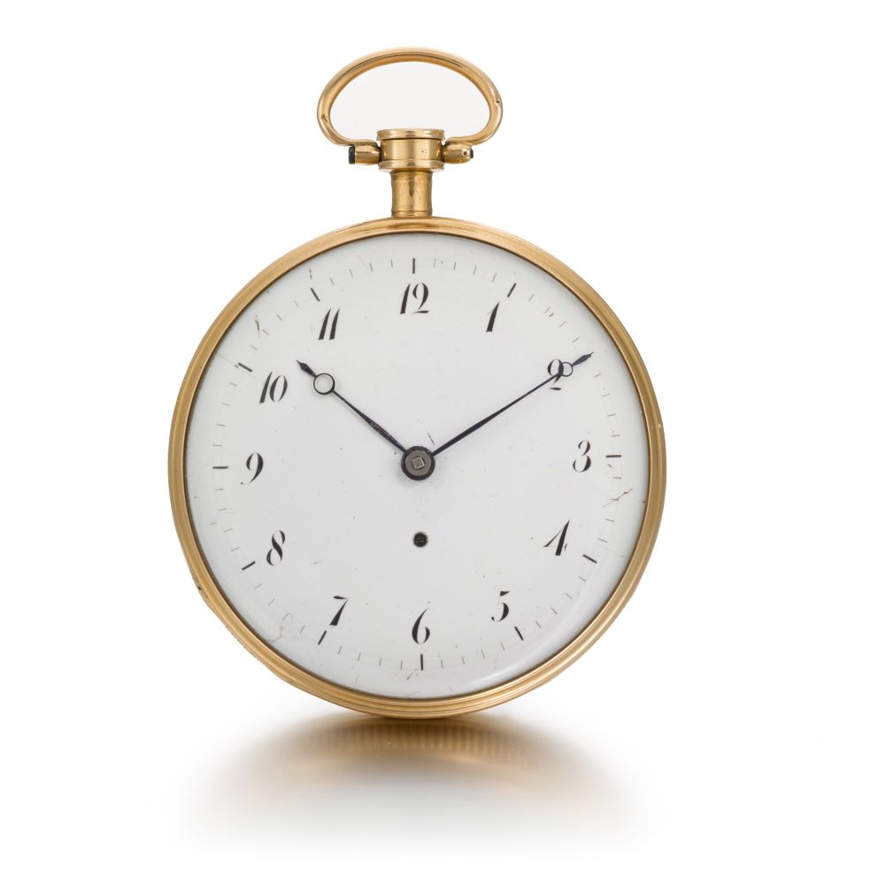 DUBOIS ET FILS | A GOLD OPEN-FACED QUARTER REPEATING CLOCK WATCH CIRCA 1800