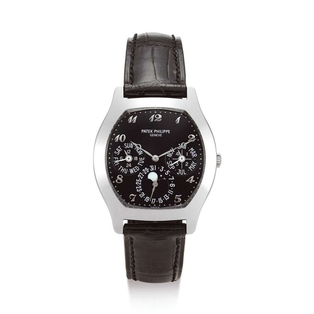 PATEK PHILIPPE | REFERENCE 5041 A WHITE GOLD PERPETUAL CALENDAR WRISTWATCH WITH MOON PHASES, 24 HOURS AND LEAP YEAR INDICATION, CIRCA 2004 | 百達翡麗 | 型號5041 白金萬年曆腕錶，備月相、24小時及閏年顯示，機芯編號3126347，錶殼編號4076930，約2004年製