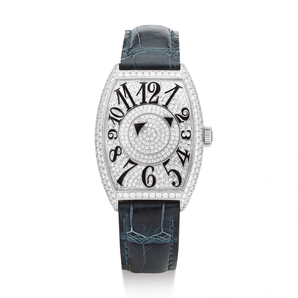 FRANCK MULLER | DOUBLE MYSTERY, REFERENCE 6850 DM D CD A WHITE GOLD AND DIAMOND-SET WRISTWATCH, CIRCA 2005 | Double Mystery 型號6850 DM D CD 白金鑲鑽石腕錶，錶殼編號42，約2005年製