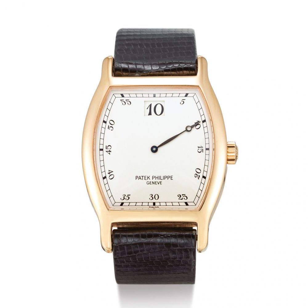 PATEK PHILIPPE | REFERENCE 3969 A LIMITED EDITION PINK GOLD JUMPING HOURS WRISTWATCH, MADE TO COMMEMORATE THE 150TH ANNIVERSARY OF PATEK PHILIPPE, MADE IN 1989 | 百達翡麗 | 型號3969 限量版粉紅金跳時腕錶，為慶祝品牌誕生150週年而製，機芯編號752639，錶殼編號2864502，1989年製