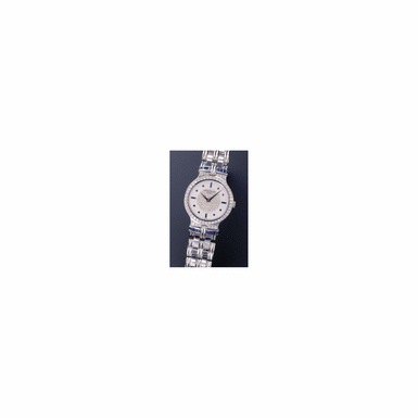 A FINE WHITE GOLD, DIAMOND AND SAPPHIRE BRACELET WATCH, PATEK PHILIPPE & CO., GEN