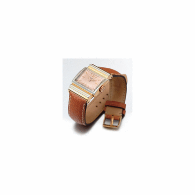 A RARE PINK AND WHITE GOLD RECTANGULAR WRISTWATCH WITH HOODED LUGS, PATEK PHILIPPE & CO., GEN