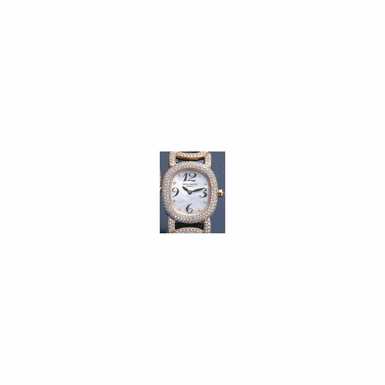 A FINE LADY'S GOLD AND DIAMOND SET ELLIPTICAL WRISTWTACH WITH MOTHER-OF-PEARL DIAL, PATEK PHILIPPE & CO., GEN