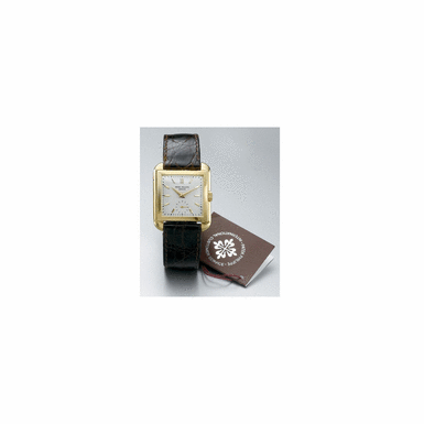 A FINE GOLD SQUARE WRISTWATCH, PATEK PHILIPPE & CO., GEN