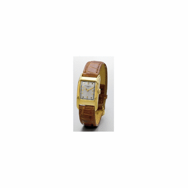 A FINE AND RARE GOLD CURVED ASYMMETRIC DRIVER'S WRISTWATCH, PATEK PHILIPPE & CO., GEN