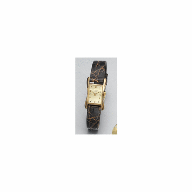 A LADY'S RARE PINK GOLD FLARED RECTANGULAR WRISTWATCH, PATEK PHILIPPE & CO., GEN