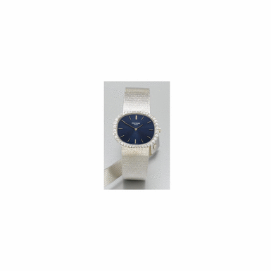 PATEK PHILIPPE - A WHITE GOLD CUSHION FORM BRACELET WATCH WITH LATER DIAMOND SET BEZEL CIRCA 1975, NO.1.175.916, REF.3583/1