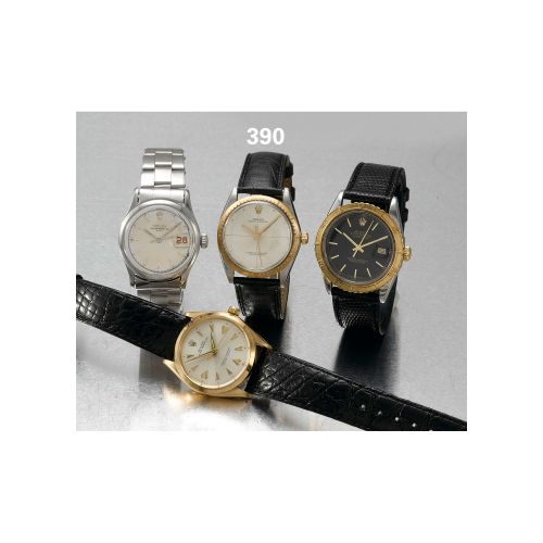 A STAINLESS STEEL AND GOLD AUTOMATIC SWEEP SECONDS WRISTWATCH, ROLEX, OYSTER PERPETUAL, Ref. 1038 1969