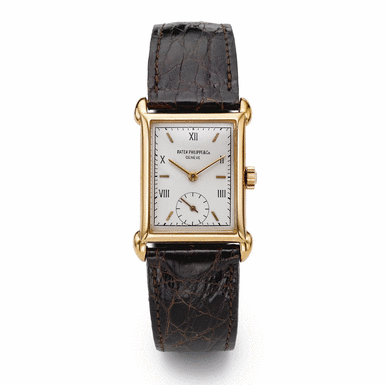 PATEK PHILIPPE - A PINK GOLD RECTANGULAR WRISTWATCH 1946 REF 1530R MVT 838907 CASE 643865
