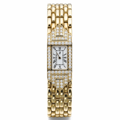 AUDEMARS PIGUET - A LADY'S YELLOW GOLD AND DIAMOND BRACELET WATCH CIRCA 1995