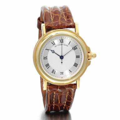 BREGUET - AN 18K YELLOW GOLD AUTOMATIC CENTRE SECONDS WRISTWATCH WITH DATE CIRCA 2000 MARINE NO 1038 D