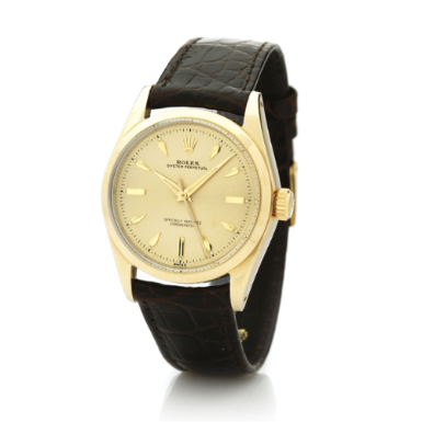 ROLEX - A GOLD-PLATED CENTRE SECONDS WRISTWATCH CIRCA 1957 REF 6634 OYSTER PERPETUAL