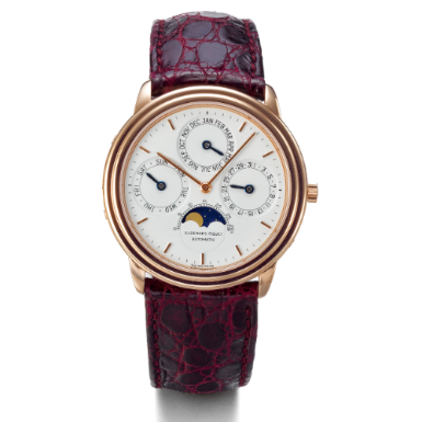 AUDEMARS PIGUET - A PINK GOLD AUTOMATIC PERPETUAL CALENDAR WRISTWATCH WITH MOON-PHASES CIRCA 1990 QUANTIEME PERPETUEL NO 3283