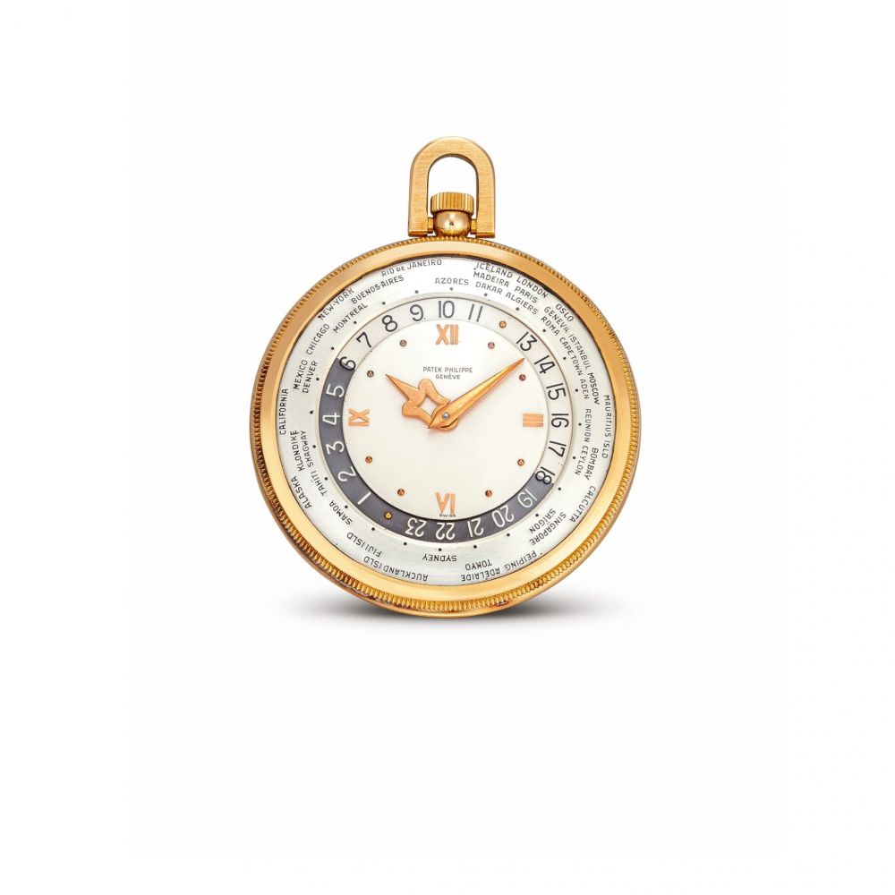 PATEK PHILIPPE | REFERENCE 605, A PINK GOLD WORLD TIME OPEN FACE WATCH, MADE IN 1964 | 百達翡麗 | 型號605 粉紅金世界時間懷錶，機芯編號931112，錶殼編號2622963，1964年製