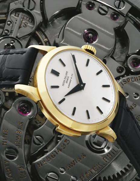 Patek Philippe RETAILED BY TIFFANY & CO: AN EXCEPTIONAL AND MOST PROBABLY UNIQUE AND SPECIALLY ORDERED 18K YELLOW GOLD MINUTE-REPEATER WRISTWATCH REF 2524/1 MVT 861495 CASE 2604979 MOVEMENT MADE IN 1954 AND CASED IN 1961