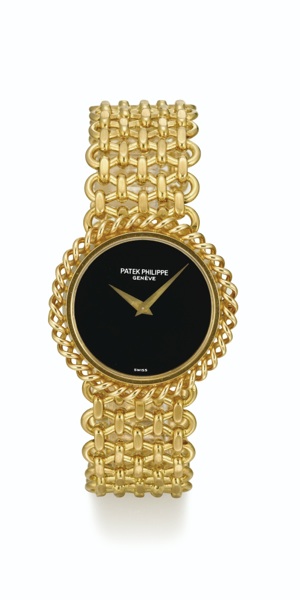 Patek Philippe A YELLOW GOLD BRACELET WATCH WITH ONYX DIAL CIRCA 1985 REF 4283/1 MVT 1396624 CASE 2783475