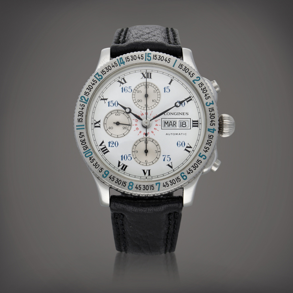 Lindbergh Hour Angle Watch, Reference 2602 4 | A stainless steel chronograph wristwatch with day and date | Circa 1995