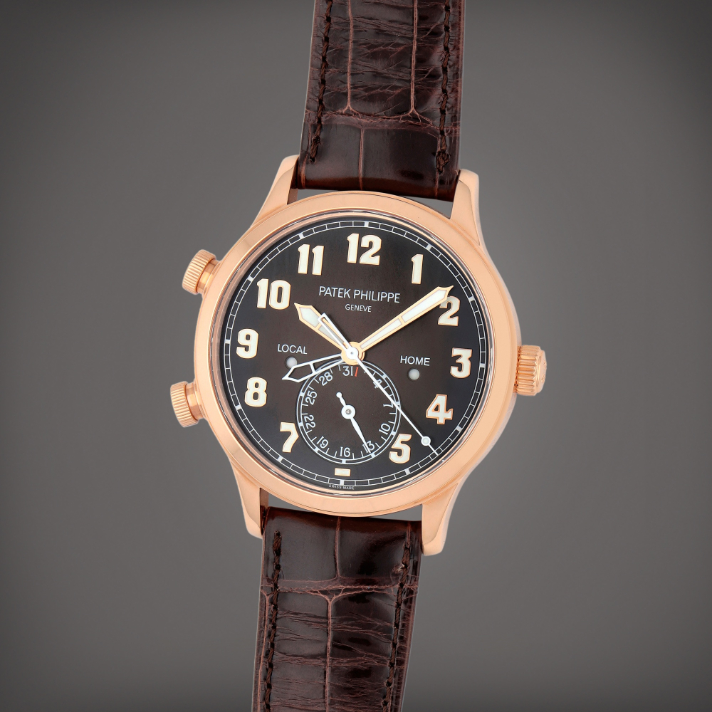 Calatrava Pilot Travel Time, Reference 5524R-001 A pink gold dual time wristwatch with date and dual day/night indication Circa 2019
