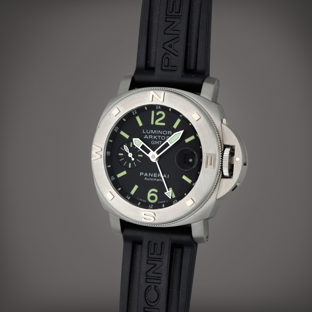 Luminor Arktos GMT, Reference PAM00186 | A stainless steel dual time zone wristwatch with date | Circa 2004