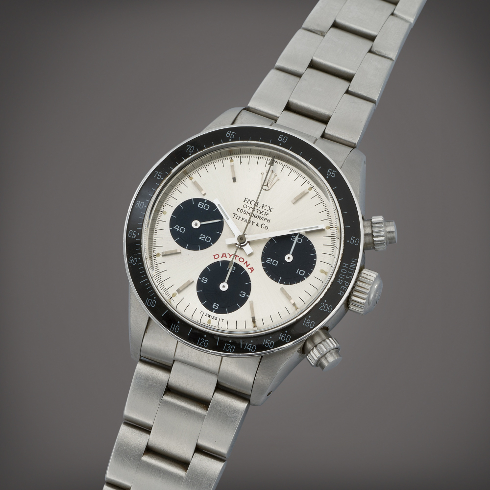 Rolex

Retailed by Tiffany & Co.: Daytona 'Big Red', Reference 6263 | A stainless steel chronograph wristwatch | Circa 1981