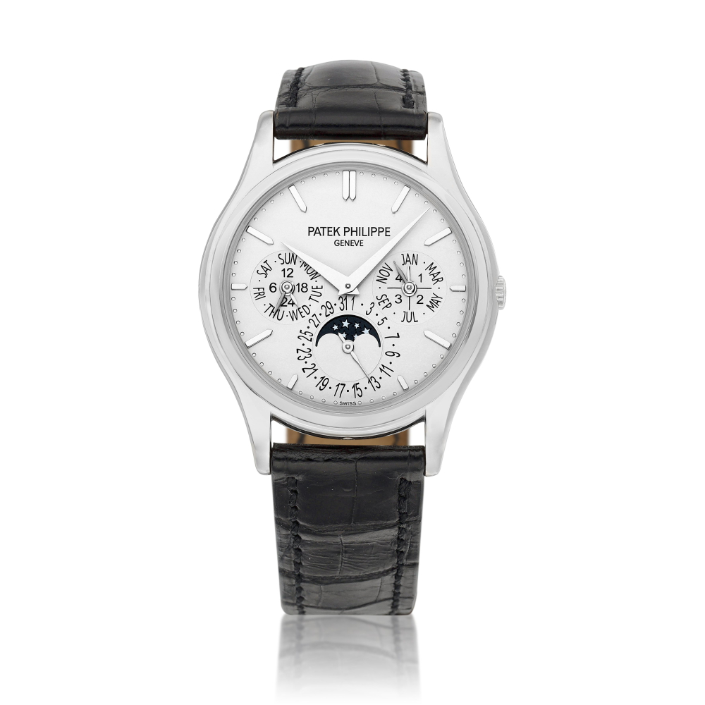 Reference 5140  A white gold perpetual calendar wristwatch with day date moon phases 24 hours and leap year indication Circa 2008    5140  242008