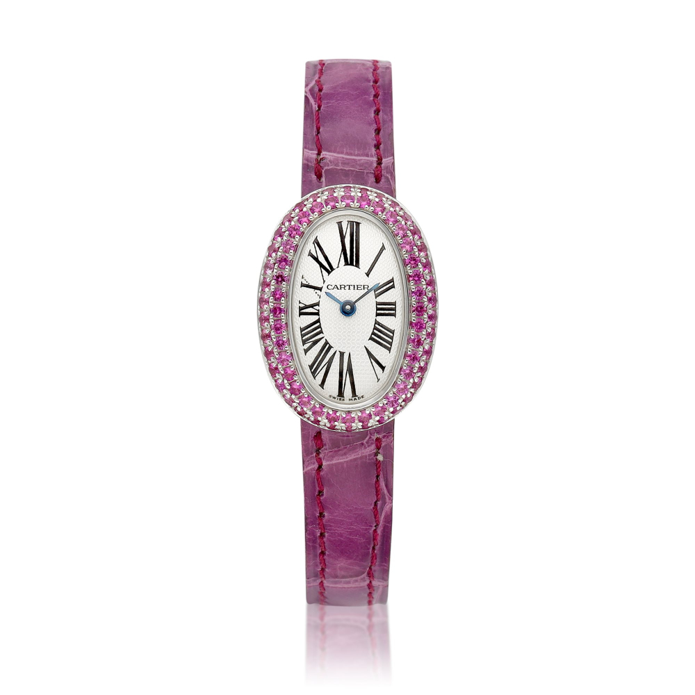 Mini Baignoire Reference 2369  A white gold and pink sapphireset wristwatch Circa 2002    Mini Baignoire 2369  2002