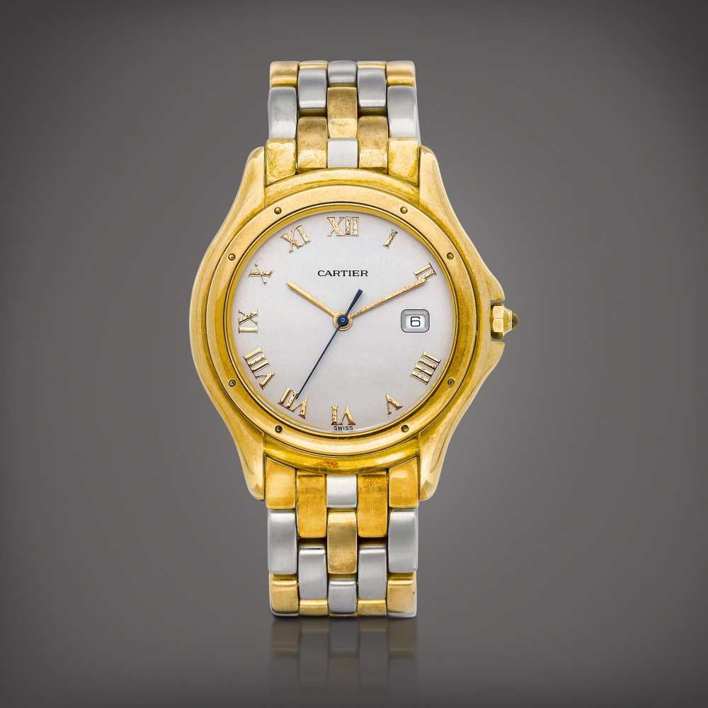 Cougar Reference 887904C  A yellow gold and stainless steel wristwatch with date and bracelet Circa 1995    Cougar 887904C  1995