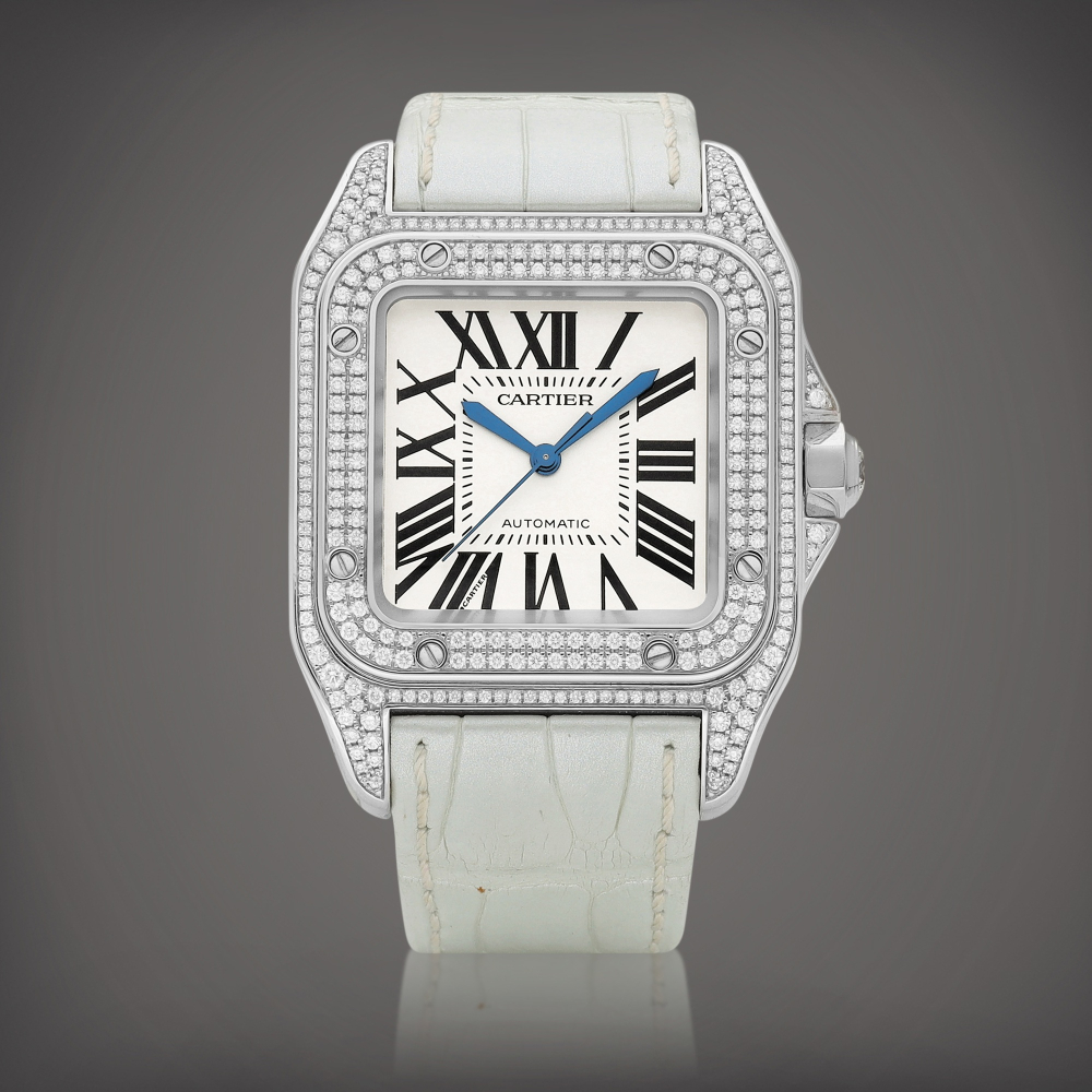 Santos 100 Reference 2881  A white gold and diamondset wristwatch Circa 2006    Santos 100 2881  2006