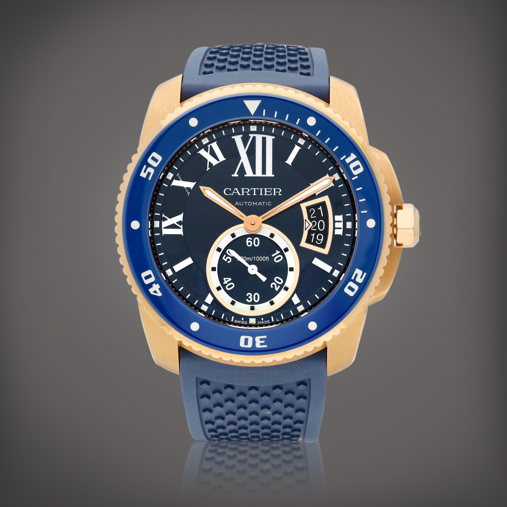 Calibre De Cartier Diver Reference 3730  A pink gold wristwatch with date Circa 2016    Calibre De Cartier Diver 3730  2016