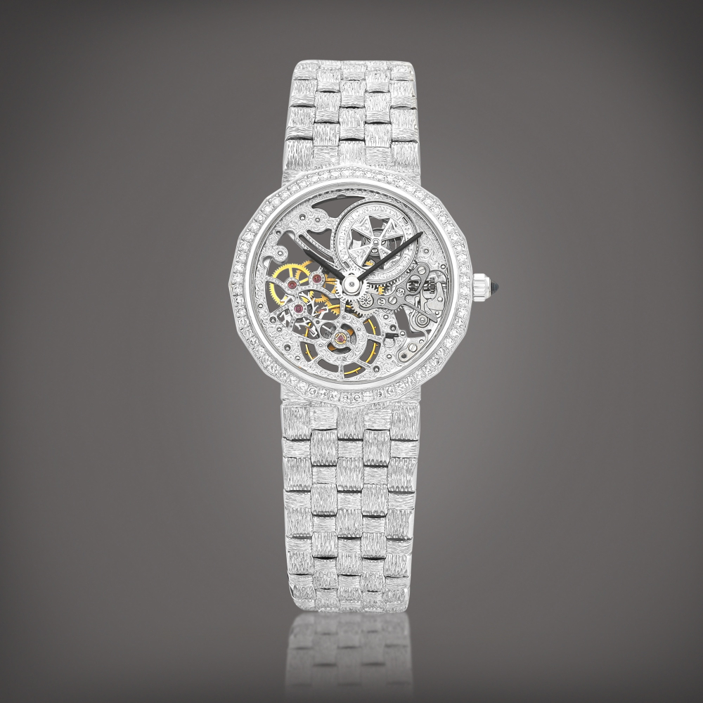 Patrimony Reference 13508  A white gold and diamondset skeletonised bracelet watch Circa 1997    Patrimony 13508  1997