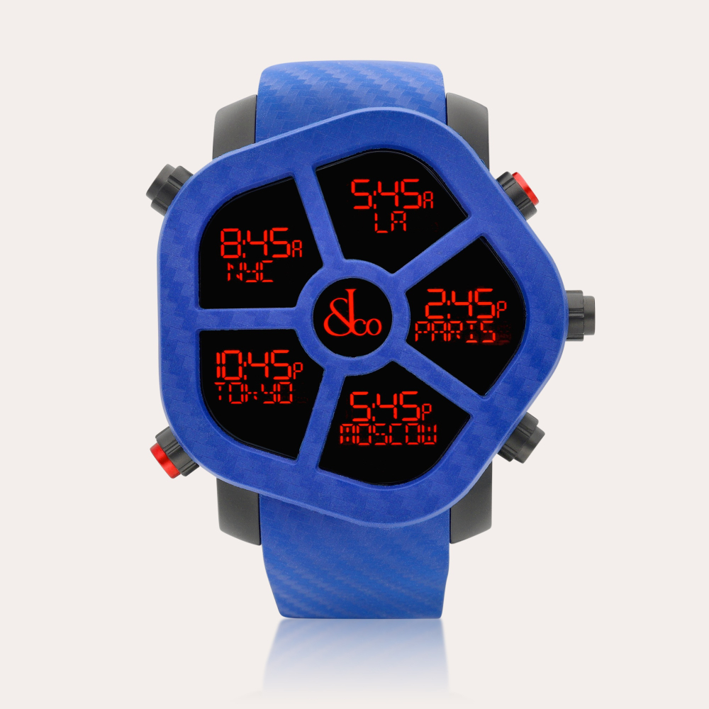 Jacob & Co. Ghost, Reference 330.100.1 | A PVD-coated stainless steel and carbon fibre multi-functional five time zone digital wristwatch, Circa 2011 | Ghost 型號330.100.1 | PVD塗層處理精鋼及碳纖維多功能五地時