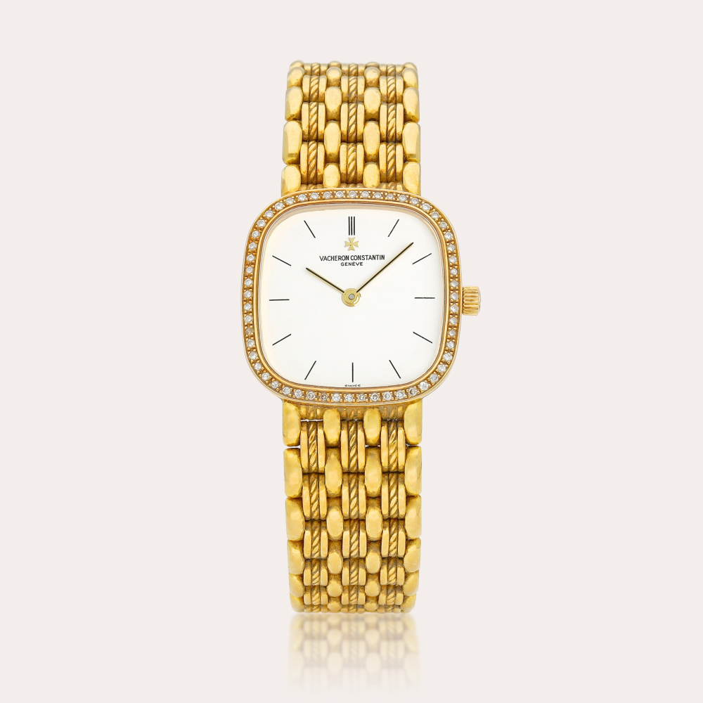 Vacheron Constantin Reference 27095 | A yellow gold and diamond-set bracelet watch, Circa 1990 | 江詩丹頓 | 型號27095 | 黃金鑲鑽石鏈帶腕錶，約1990年製
