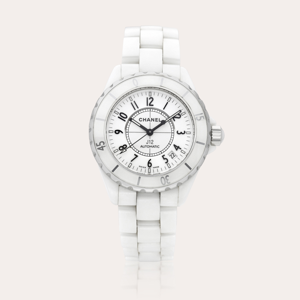 Chanel J12 | A white ceramic and stainless steel wristwatch with date and bracelet, Circa 2010 | 香奈兒 | J12 | 白色陶瓷及精鋼鏈帶腕錶，備日期顯示，約2010年製